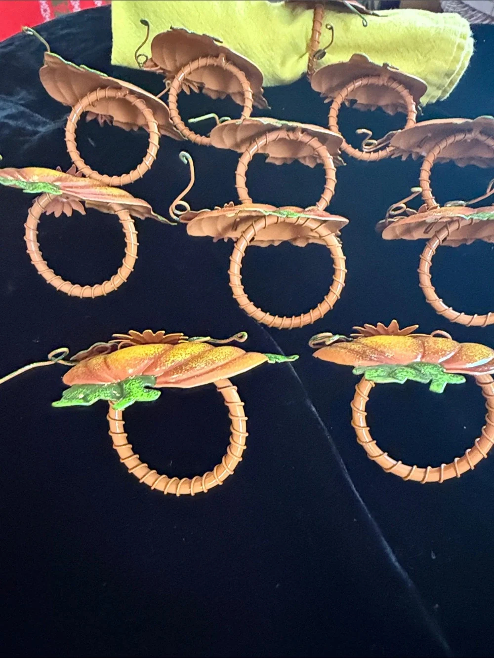 Pumpkin and Sunflower Napkin Rings (Set of 11)